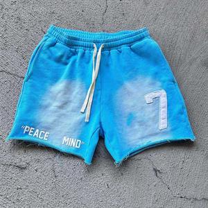 Logotipo personalizado de alta calidad de talla grande 100% tela de algodón pantalla de seda verano corto hombres Casual corto - Product Image 5