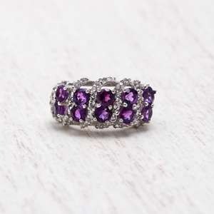 แหวนพลอยพลอยพลอยพลอยอัญมณีทรงครึ่งวงกลมแบบทรงกลมตั้งแบบ925พลอยอัญมณีสีเงินล้วนขายส่งจากโรงงานอินเดีย - Product Image 1