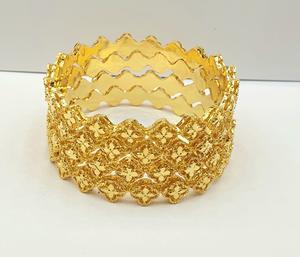 Dubai 24KT <b>Gold</b> <b>Plated</b> Women's 4pcs High-Grade <b>Bangles</b> Set Popular Budget-Friendly 2 GRM Accessory Fashionable <b>Bangles</b> - Product Image 3