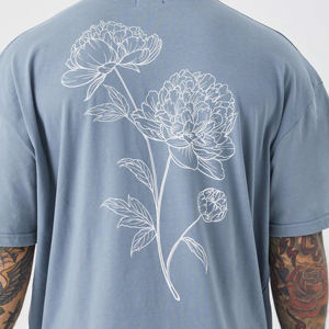 Camiseta estampada 100% de algodón para hombre, camiseta bordada en blanco de alta calidad para hombre, camiseta personalizada con estampado 2024 de poliéster para hombre - Product Image 3