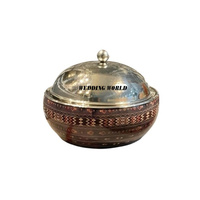 Chauffe-plat métallique arabe de forme ronde, vaisselle de table, casserole, qualité supérieure, marmite en métal élégante