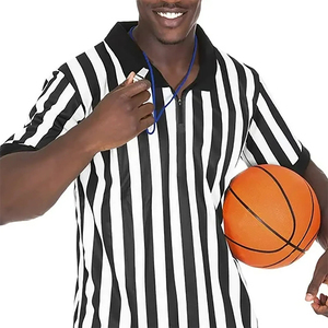 Maillot d'arbitre de football à manches courtes unisexe en gros Chemise d'arbitre en fibre de coton/bambou unisexe - Product Image 5