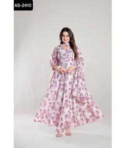 Indian Ready Made Heavy Georgette Kurtis con tallas grandes para mujeres paquistaníes Wear Indian Casual and Festival Wear Maxi Gowns - Product Image 1