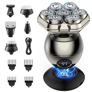 Afeitadora Eléctrica 6 en 1 para Hombre, Recortadora Rotativa de Repuesto para Uso en Seco/Húmedo con Pantalla LED, Resistente al Agua IPX7 para Aplicaciones en Autocaravanas - Product Image 2