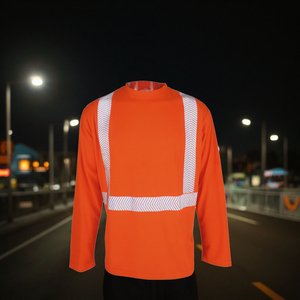 เสื้อทำงานสะท้อนแสงแขนยาวสำหรับผู้ชาย ชุดทำงานก่อสร้าง ป้องกันไฟลุก เสื้อผ้าทำงานนิรภัยแบบเรืองแสง - Product Image 3