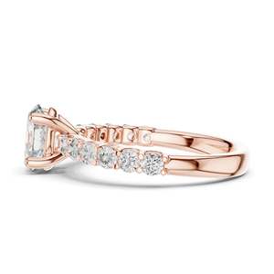 Anillo de Compromiso con Diamante Ovalado de Laboratorio de 1.55 CT con Piedras Laterales Redondas, Claridad VVS-VS EF, Oro de 18K, 14K, 10K y Plata 925 - Product Image 6