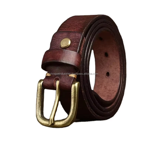 Ceintures en cuir de vachette de qualité supérieure pour hommes, ceintures décontractées classiques pour le travail, la tenue de ville, avec boucle en alliage tressée - Product Image 1
