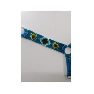 แผ่นรองอกม้าถักแบบถักเปีย ทนทาน ปรับแต่งได้ ผลิตจากผ้าฝ้าย/โพลีเอสเตอร์/ขนสัตว์ สีฟ้า สีเหลือง ไฮไลท์ สีสันสดใส สำหรับขี่ม้า - Product Image 2