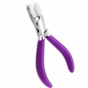 Pince à bec plat professionnelle en nylon pour bijoux, outil anti-rayures pour le travail du fil, pince artisanale ergonomique avec poignée violette - Product Image 3