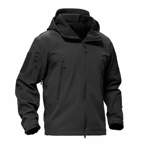 Vestes Softshell personnalisées pour hommes avec capuche vêtements d'extérieur coupe-vent en gros manteaux en polaire cargo pour l'hiver - Product Image 4