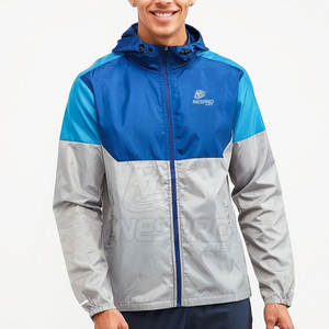 Veste coupe-vent à capuche d'hiver confortable pour hommes couleur personnalisée logo avant de haute qualité respirant polyester/coton écologique - Product Image 1