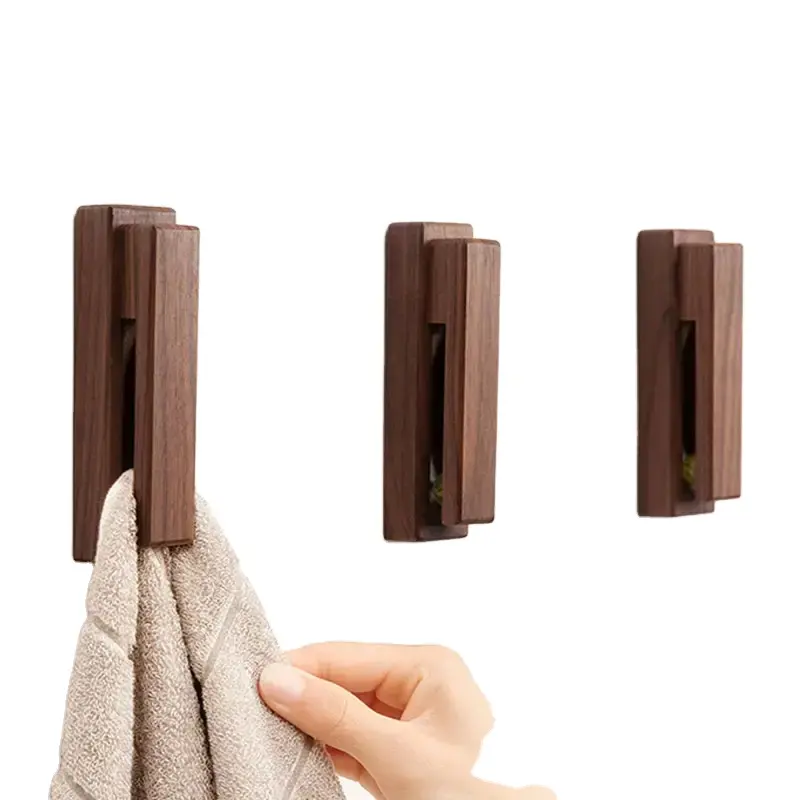 Kreativer Holzhaken einfacher hölzerner Handtuchhalter Bad wandmontage Tuchhalter Haken klebe-Tüchengestell