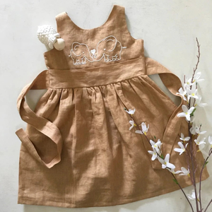 Handmade Embroidered Soft Linen Dress for <b>Baby</b> Girls Casual Style for Toddler's <b>First</b> Birthday OEM Made in Vietnam - Product Image 1