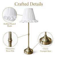 Lampe de table blanche plissée à volants, rechargeable sans fil, à intensité tactile, en laiton, pour décoration de mariage, banquet et réception