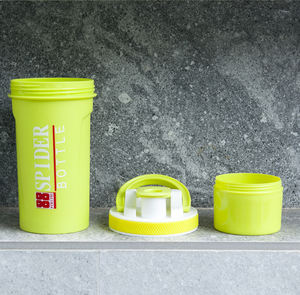 ขวดน้ำปั่นโปรตีน700มล. สำหรับยิมขวดน้ำ3ชั้นปราศจากสาร BPA สำหรับกีฬาฟิตเนสขาวผสมวิธีการดื่มแบบโดยตรงโลโก้ออกแบบได้ตามต้องการ - Product Image 2