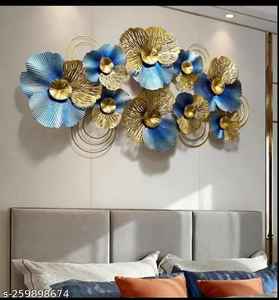 Art mural en métal fait main moderne avec un design tridimensionnel pour la chambre à coucher, la salle à manger et le salon, décoration murale suspendue - 93x59cm - Product Image 4