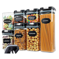 Ensemble de contenants de stockage alimentaire empilables, hermétiques, sans BPA, multifonctionnels, en plastique injecté, organisateur de garde-manger de cuisine avec couvercles verrouillables