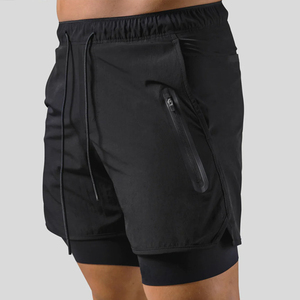 Shorts de jogging d'entraînement 2 en 1 de qualité supérieure avec cordon de serrage pour hommes, séchage rapide, respirant, shorts de course décontractés pour hommes - Product Image 1