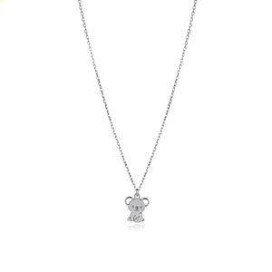 Collar con Dije de Koala Liso Cortado con Láser, Hecho a Mano en Turquía, Plata de Ley 925, Joyería para Compromiso, Boda y Fiesta - Product Image 5