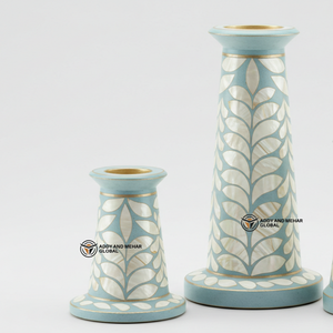Indian Supplier Offers Handmade <b>Mother</b> Pearl Inlay <b>Candle</b> Holder Set Turquoise Floral Decorative Reusable Home Decoration - Product Image 6