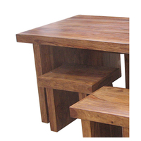Ensemble de table à manger rectangulaire en bois de sheesham de style nouveau avec 4 chaises