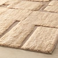 Alfombra Moderna de Alta Calidad Tejida a Mano con Lana Natural de Color Beige, Estilo Shaggy, Acolchada y con Diseño de Patchwork, Modelo Z&H HOME HKR-037 para Uso Doméstico