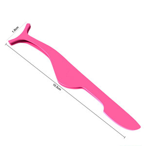 Wholesale Custom Logo Stainless Steel Eyelash Tweezers Private <b>Label</b> Eyelash <b>Applicator</b> in Pink Color - Product Image 5