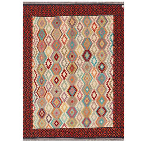 Alfombra Kilim de Maimana, Afganistán, 353 x 257 cm, Alfombras y Juegos de Alfombras - Product Image 1