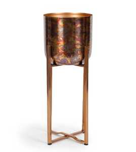 Maceta de Metal de forma redonda de calidad superior con soporte perfecto para plantas de interior y exterior maceta de flores decorativas - Product Image 6