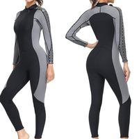 Combinaison de plongée en néoprène 3 mm pour homme et femme, fermeture éclair dorsale, anti-UV, col montant, pour la plongée, la plongée avec tuba et les activités aquatiques, combinaison intégrale