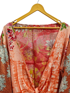 เสื้อชายหาดสั้นผ้าไหมส่าหรีหลายสีสำหรับผู้หญิงเสื้อเชิ๊ตฟรีไซส์ - Product Image 2