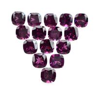 Pierres de grenat naturel facettées de qualité supérieure, 4 mm, violet rhodolite, forme coussin, en vrac, pour la fabrication de bijoux