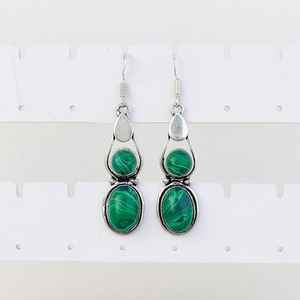 Pendientes de Malaquita Multicolor, Pendientes Colgantes Chapados en Plata 92.5, Joyería de Cristal Boho Hecha a Mano, Regalo para Mamá, Regalo para Ella - Product Image 6