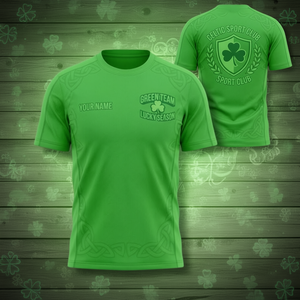 T-Shirt Unisex Personalizzata per San Patrizio, Club dei Scherzi, Grafica Leprechaun, Divertente Quadrifoglio Irlandese Verde, Personalizzabile Promozionale - Product Image 3