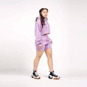 Logo personnalisé été col fermeture éclair manches courtes sport contraste couleur fermeture éclair haut court et ensemble short 2 pièces ensemble pour les femmes - Product Image 4