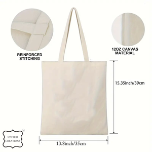 Bolso de viaje de algodón reutilizable para mujer con logotipo personalizado impreso bolso de lona reciclable para almacenamiento en la playa y compras - Product Image 6