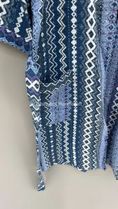 Veste matelassée unisexe Indigo Kantha Manteau de bain long motif floral Robe de chambre en jean pour femme Kimono avec poche - Product Image 6
