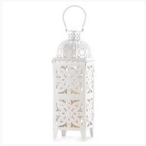 Último estilo para boda y fiesta de compromiso linterna de vela de Metal para decoración del hogar forma de tamaño personalizado recubierto de plata y blanco - Product Image 5