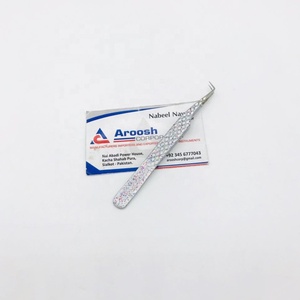 แหนบต่อขนตาแบบด้ามจับเพชรทำจากสเตนเลสสตีล90องศามีกลิตเตอร์หลายชิ้นพร้อมปลายแหลม - Product Image 2