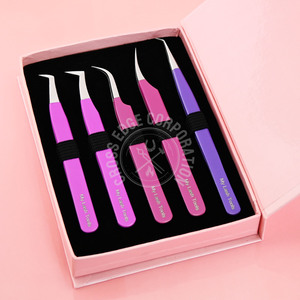 Oferta Especial: Pinzas para Extensión de Pestañas con Punta de Fibra, Color Rosa, Curva Luna, Aislamiento, Acero Inoxidable, Herramienta Personalizada Antideslizante para Pestañas - Product Image 2