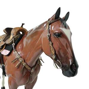 Ensemble de selle, de bride et de rênes en cuir personnalisé pour l'équitation, fournitures équestres, style western, prix de gros, directement de l'usine - Product Image 6