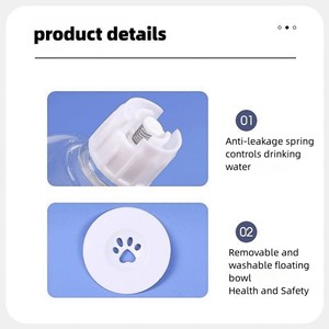 Set pemberi makan botol air dan mangkuk makanan kucing anjing peliharaan tinggi ganda dengan botol Dispenser air gravitasi otomatis - Product Image 3