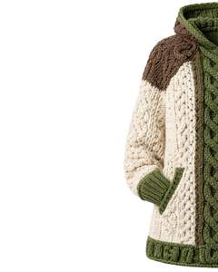 Suéter con Capucha de Punto Trenzado Verde Marrón Personalizado para Mujer, Suéter Grueso de Invierno Cálido, Estilo Hecho a Mano, Ropa Casual de Calle para Mujer - Product Image 3