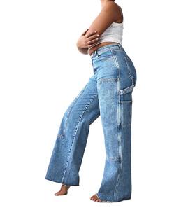 Best-Selling High-Waisted <b>Jeans</b> for <b>Women</b> <b>Stretch</b> Fit Flared <b>Jeans</b> With Multi Pockets Comfortable Quick Dry Streetwear - Product Image 4