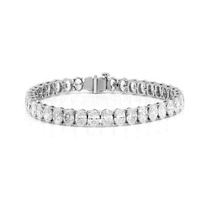 Bracelet tennis serti d'un diamant ovale sur une seule ligne - Product Image 1
