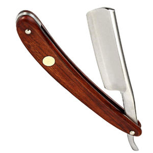 Maquinillas de afeitar para hombre con logotipo personalizado y mango de madera, maquinillas de afeitar para cortar la garganta para salón de peluquería, cara, cuerpo y uso de bikini con bolsa de PU - Product Image 4