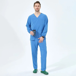 Uniformes hospitaliers gommage médical Blouses médicales médecin à la mode gommages à manches longues costume de travail coton chirurgical Polyester unisexe - Product Image 1