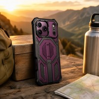 Étui de téléphone robuste avec béquille magnétique pour iPhone 17 18 Pro Max, coque antichoc blindée résistante aux chutes