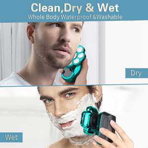 Rasoir Électrique pour Hommes Étanche Sans Fil Rechargeable avec Kit de Toilettage Humide/Sec IPX7 pour le Corps - Product Image 2
