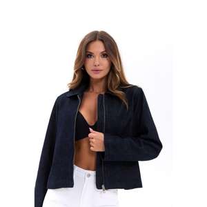 เสื้อแจ็คเก็ตยีนส์สีกรมท่าเข้มสำหรับผู้หญิง รุ่น 7486 ดีไซน์หรูหรา - Product Image 2